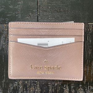 Kate Spade small slim card hold, light brown with tags